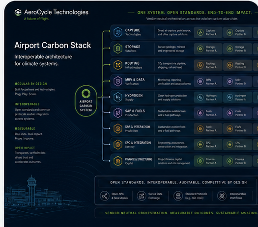 Airport carbon pathway stack